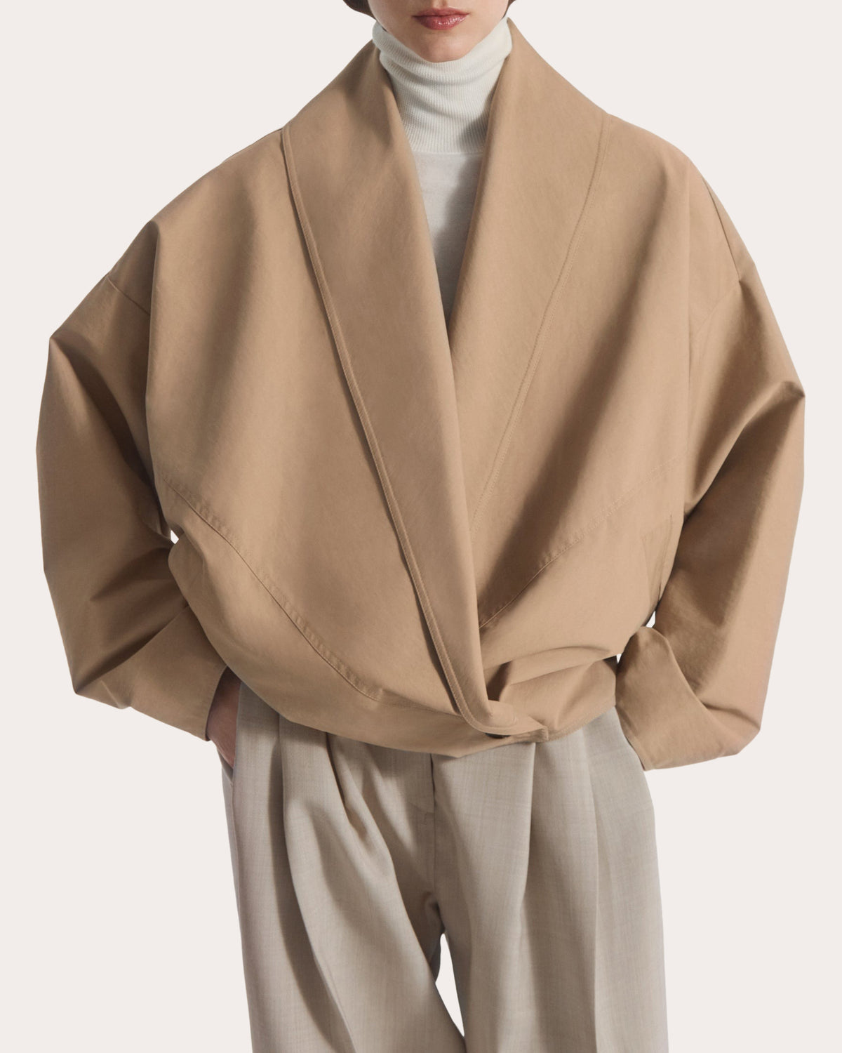 Cotton Twill Wrap Jacket