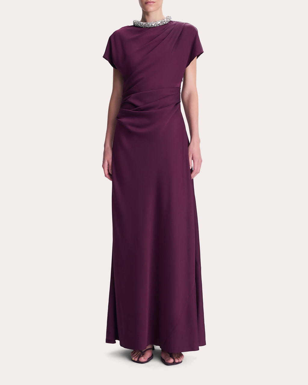Eliza Crystal Satin Drape Gown