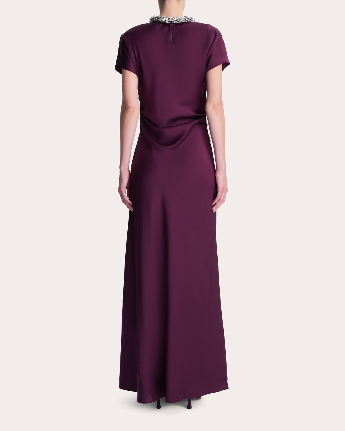 Eliza Crystal Satin Drape Gown