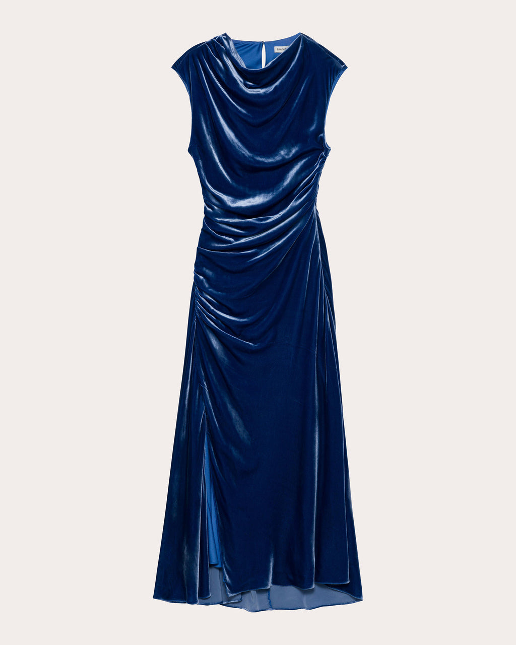 Burke Velvet Draped Midi Dress
