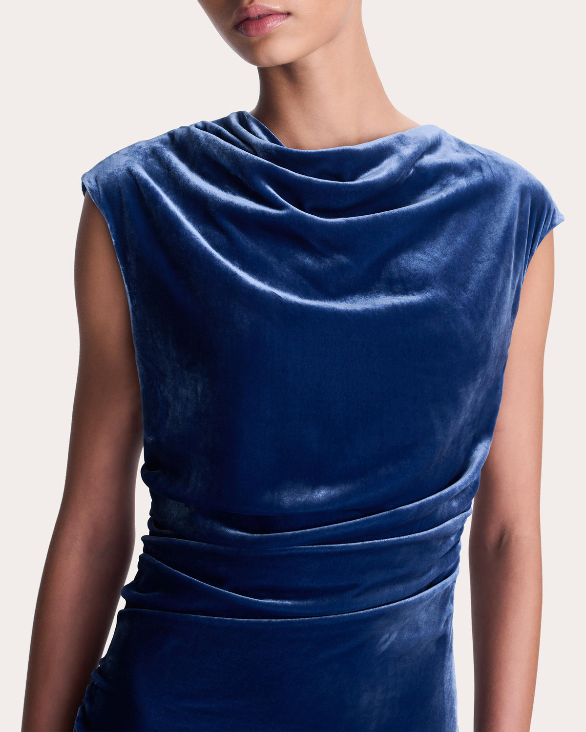 Burke Velvet Draped Midi Dress
