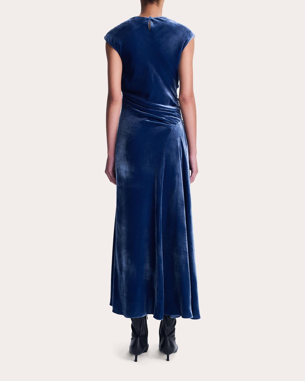 Burke Velvet Draped Midi Dress