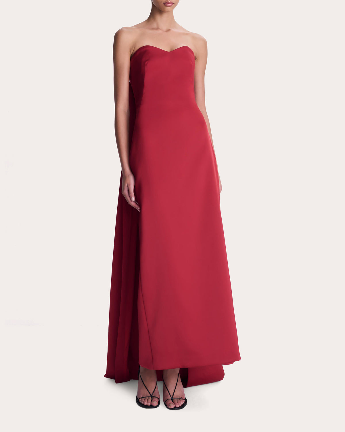 Dinah Satin Watteau Train Strapless Dress