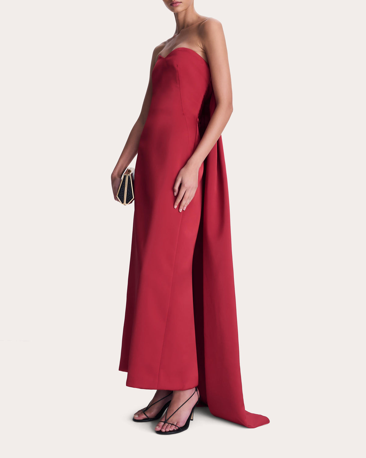 Dinah Satin Watteau Train Strapless Dress