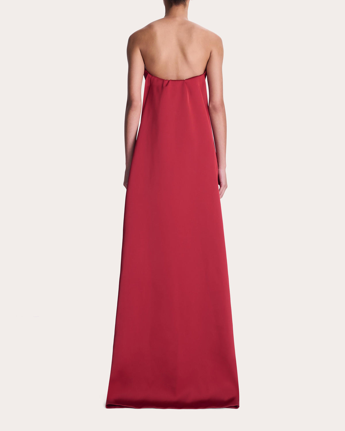 Dinah Satin Watteau Train Strapless Dress