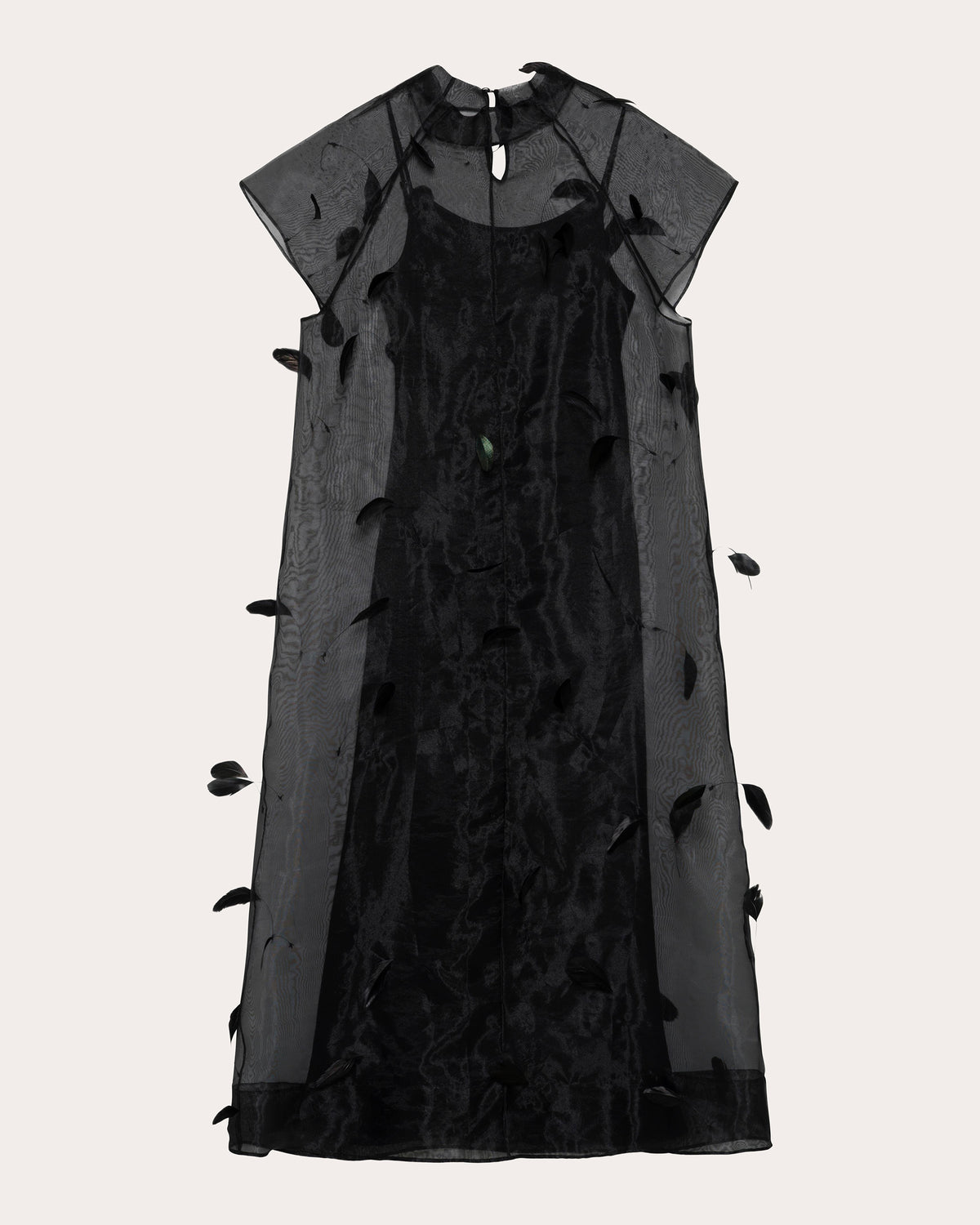 Pauline Feathered Organza Midi Dress