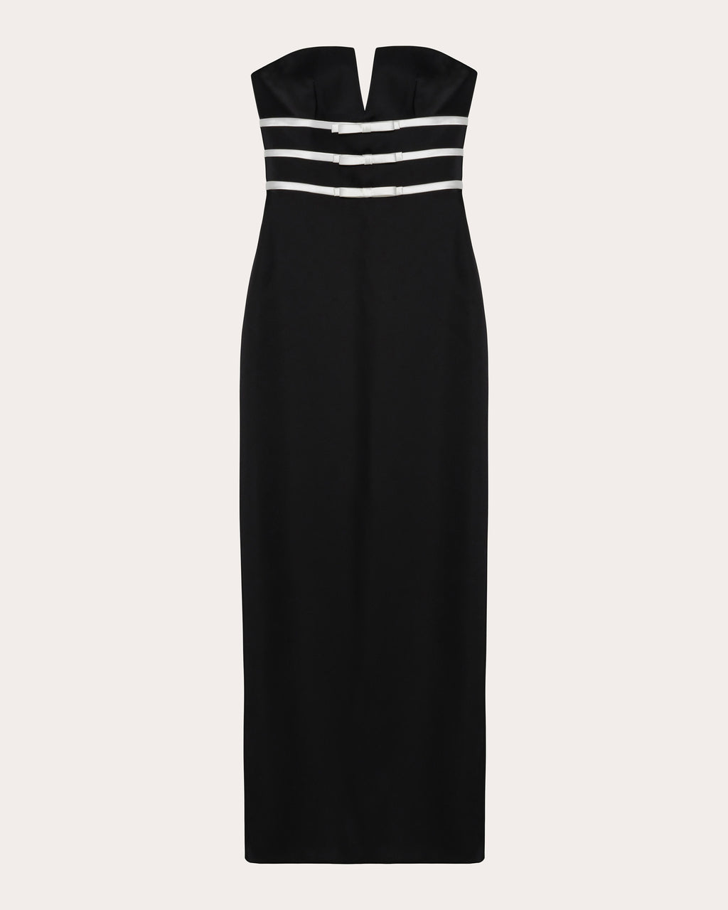 Delore Satin Bow Strapless Bustier Gown
