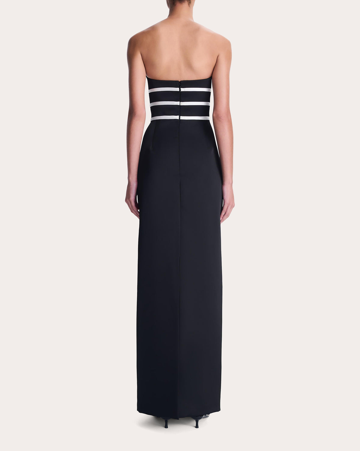 Delore Satin Bow Strapless Bustier Gown