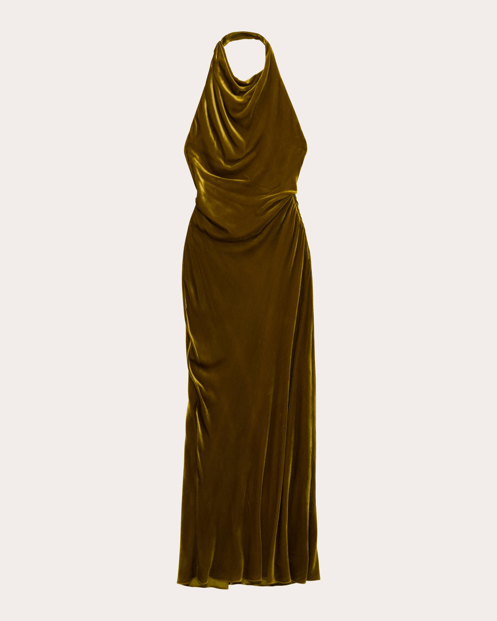 Reannon Velvet Draped Halter Gown