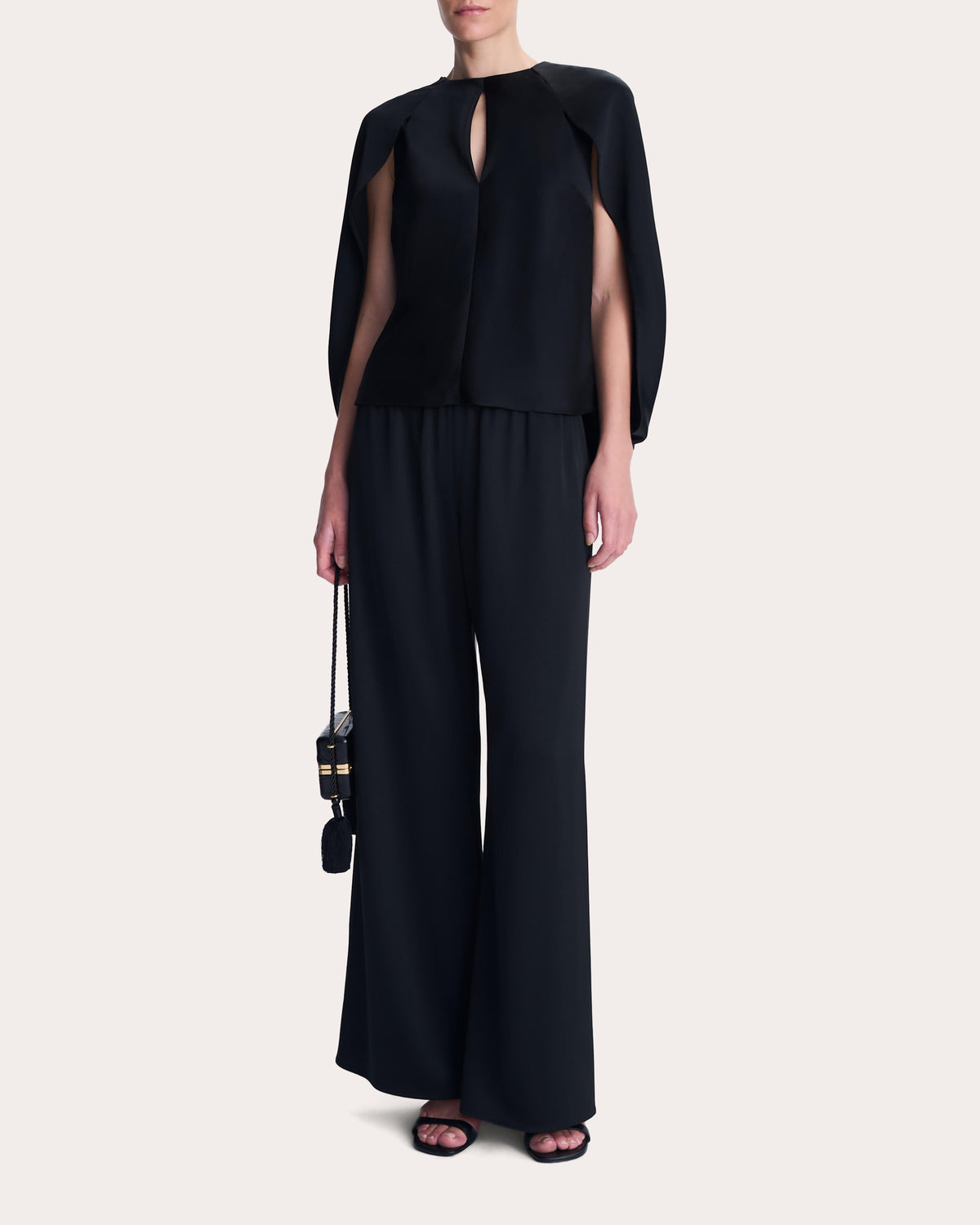 Lauren Satin Cutout Cape Top