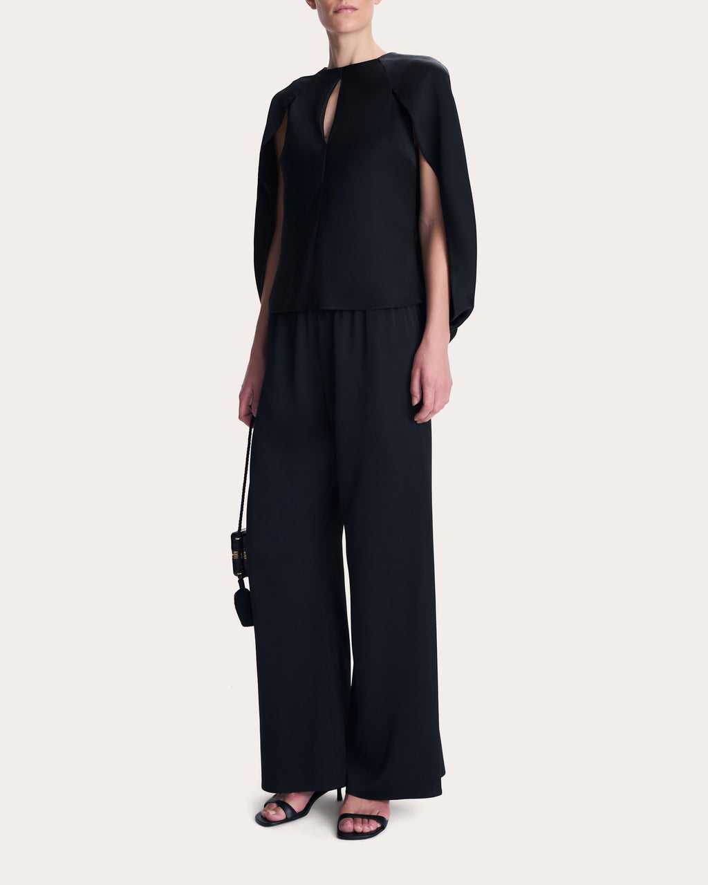 Lauren Satin Cutout Cape Top