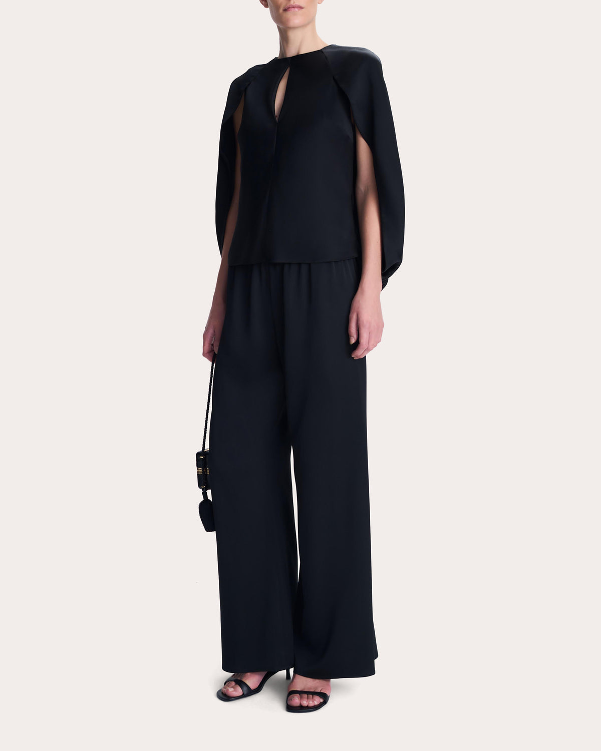 Lauren Satin Cutout Cape Top