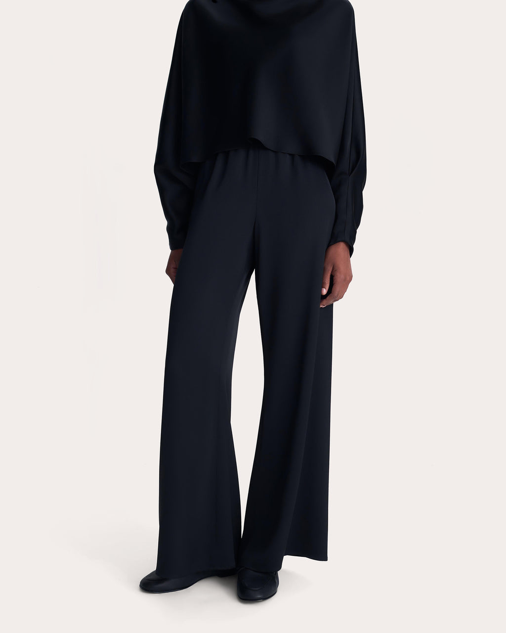 Roni Satin Wide-Leg Pants