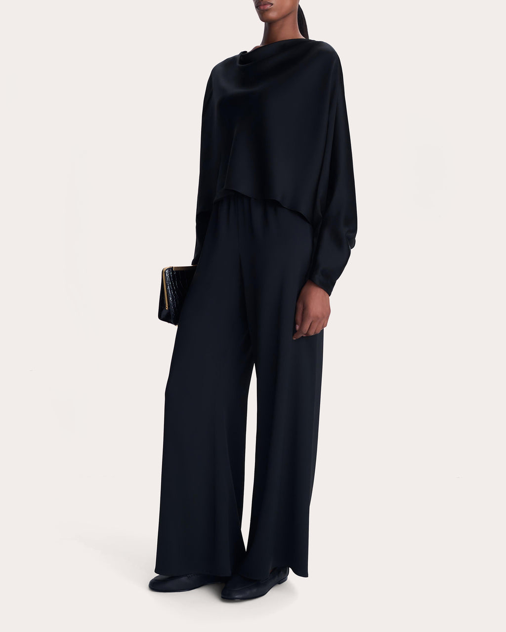 Roni Satin Wide-Leg Pants