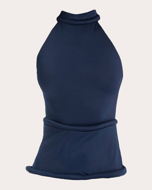 Mar Rolled Mock Neck Top