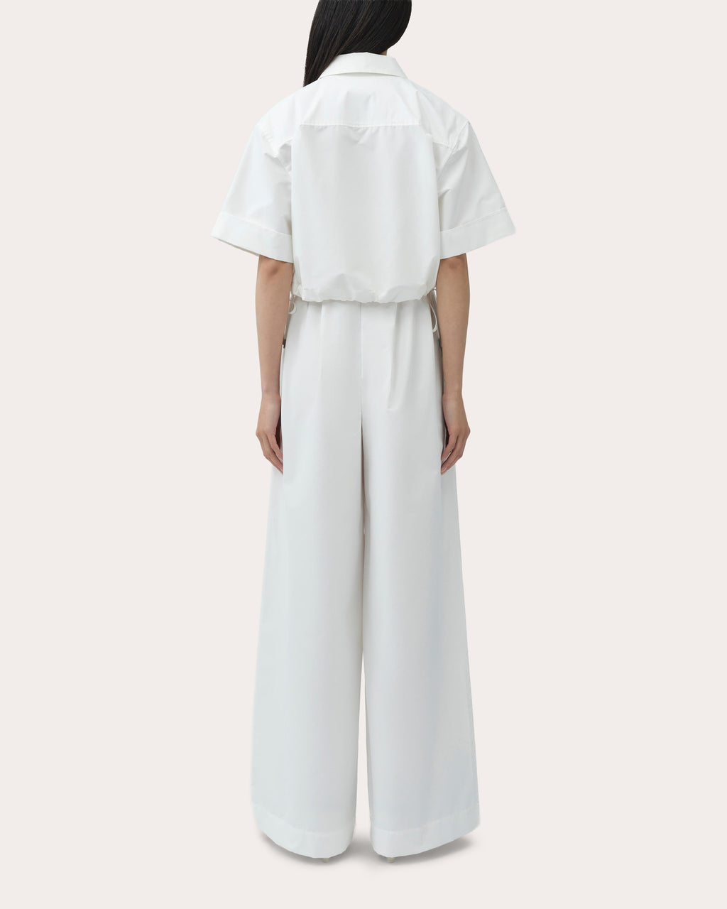 Rhea Cotton Faille Wide-Leg Pants