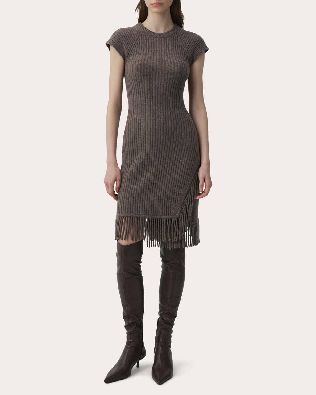 Margot Wool Knit Fringe Mini Dress