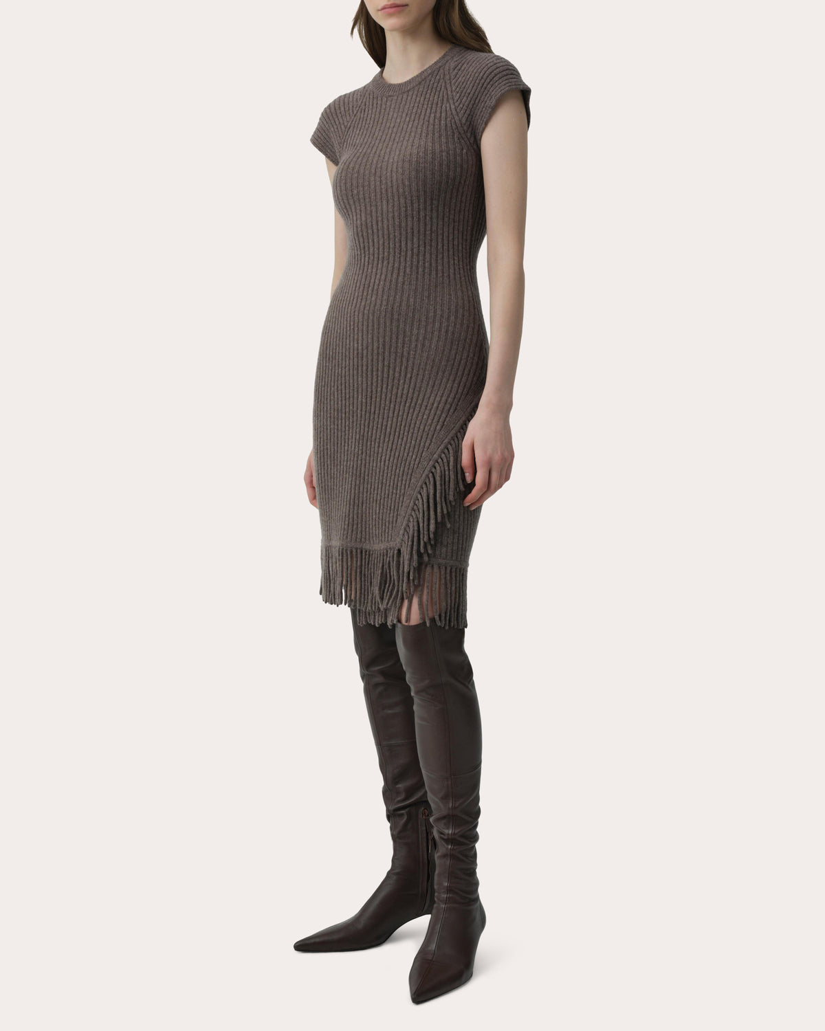 Margot Wool Knit Fringe Mini Dress