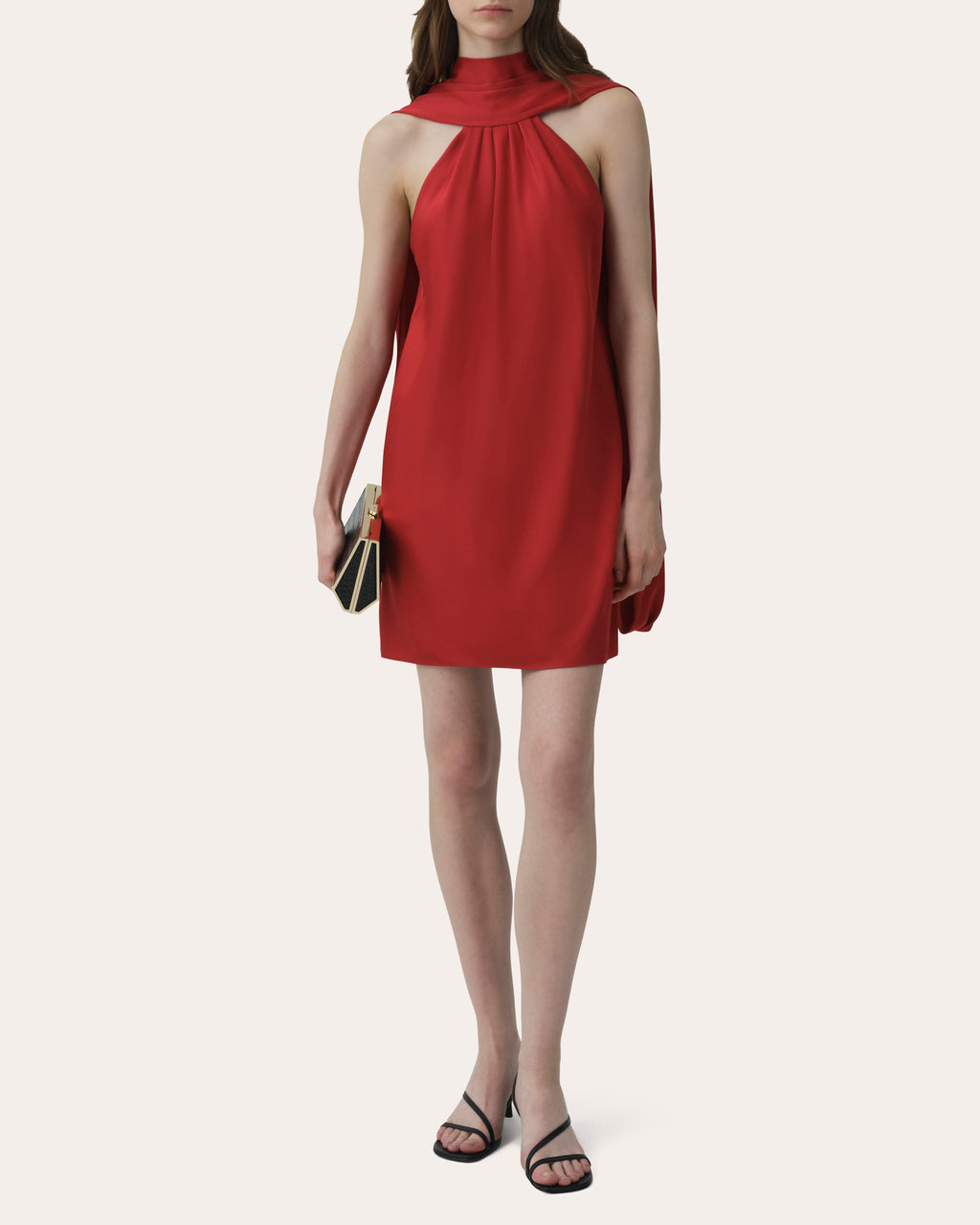 Toni Satin Cape Mini Dress