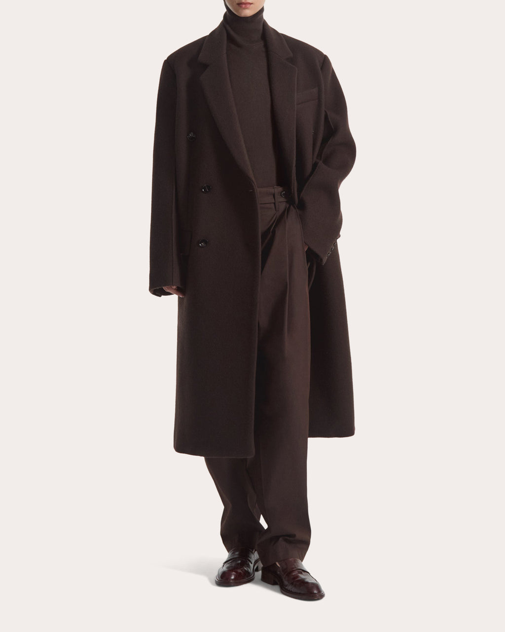 Wool Oversized Double-Breasted Coat