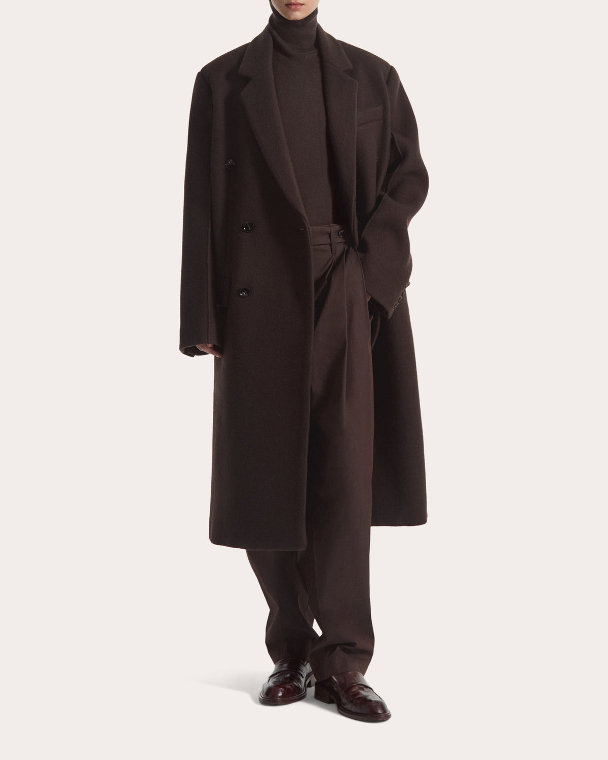 Wool Oversized Double-Breasted Coat