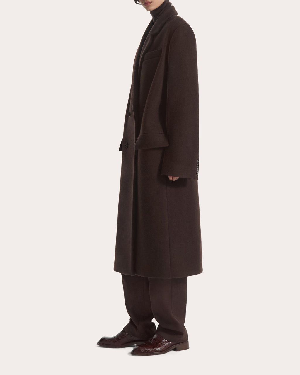 Wool Oversized Double-Breasted Coat