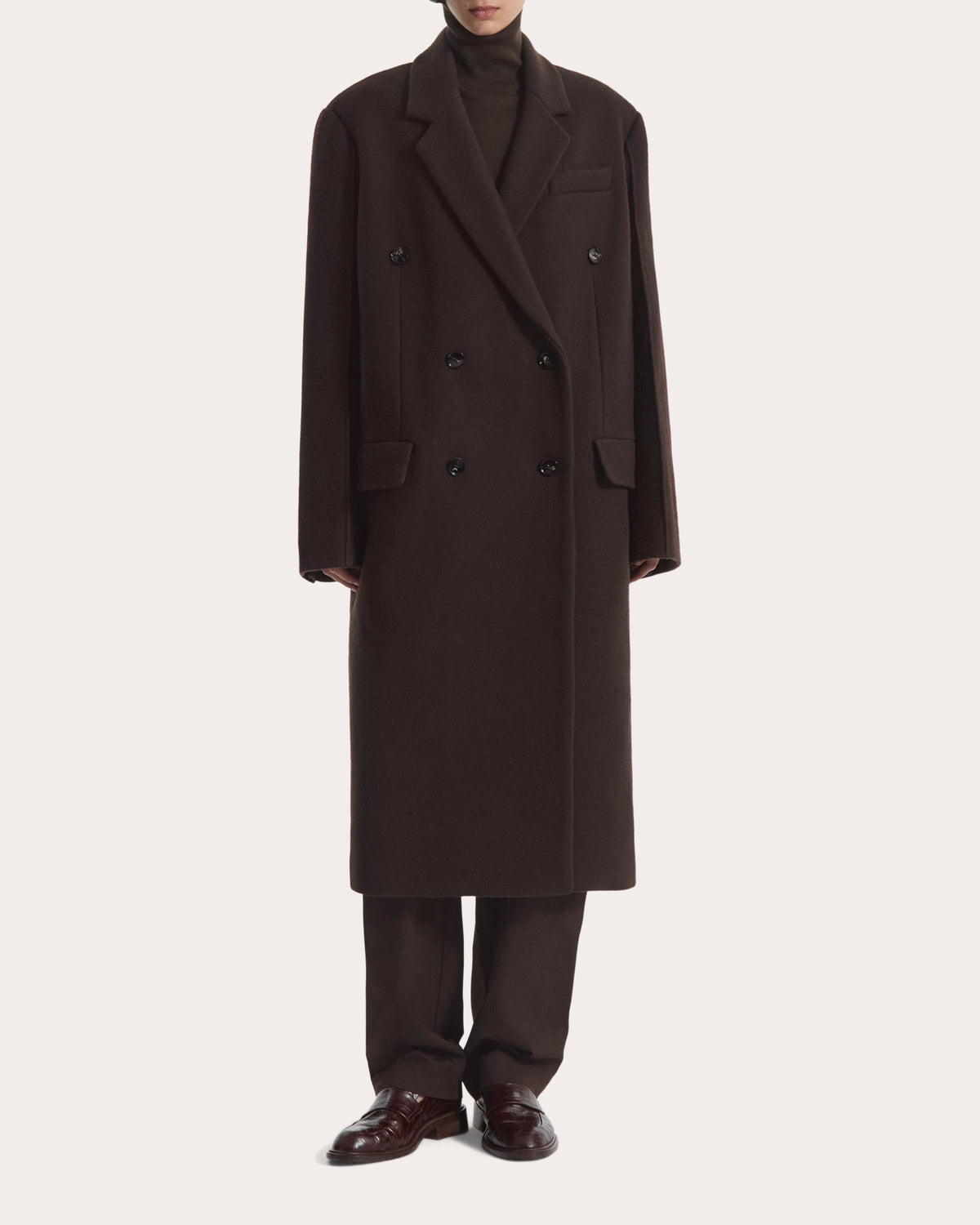 Wool Oversized Double-Breasted Coat