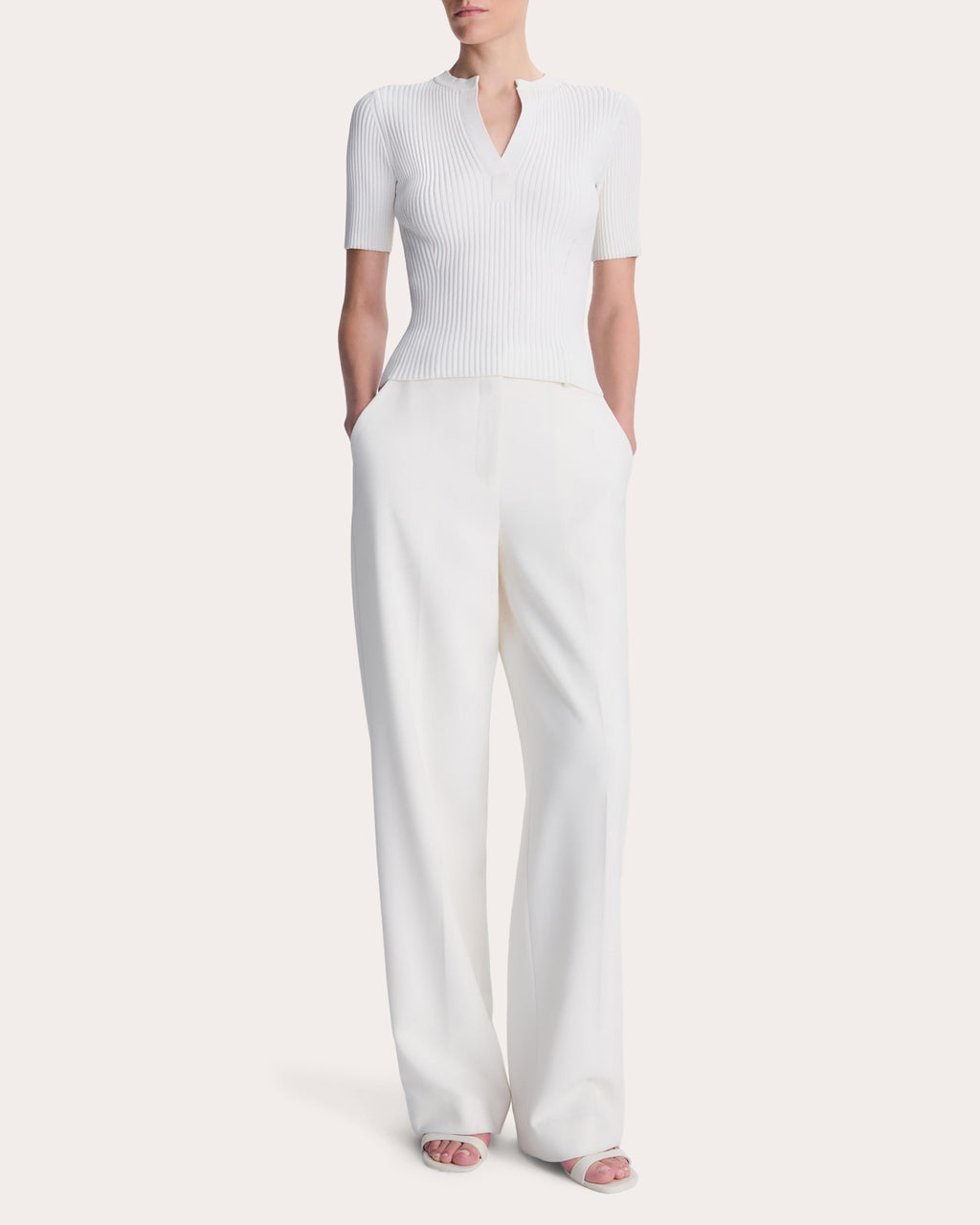 Miley Rib Knit Notch Neck Top