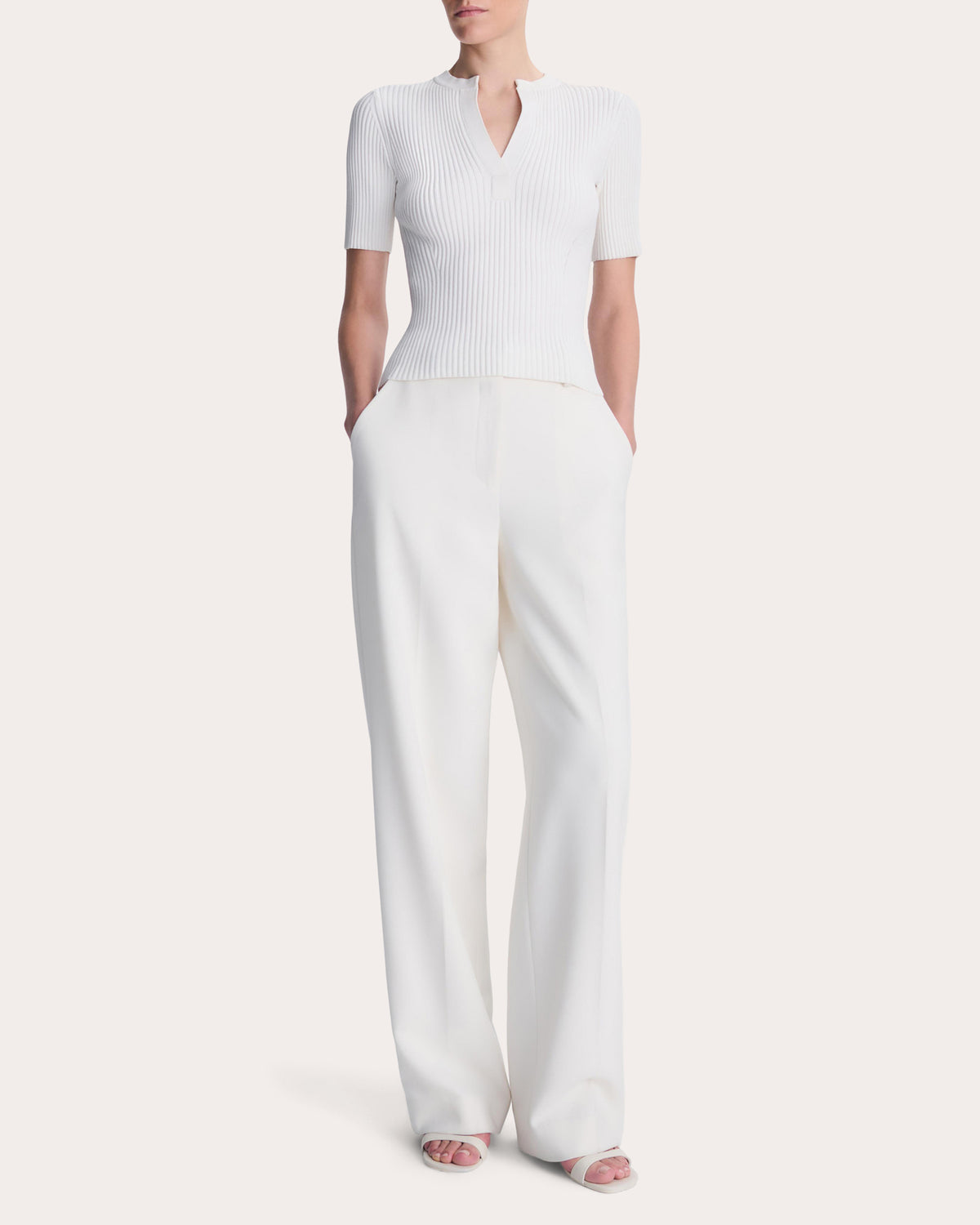 Miley Rib Knit Notch Neck Top