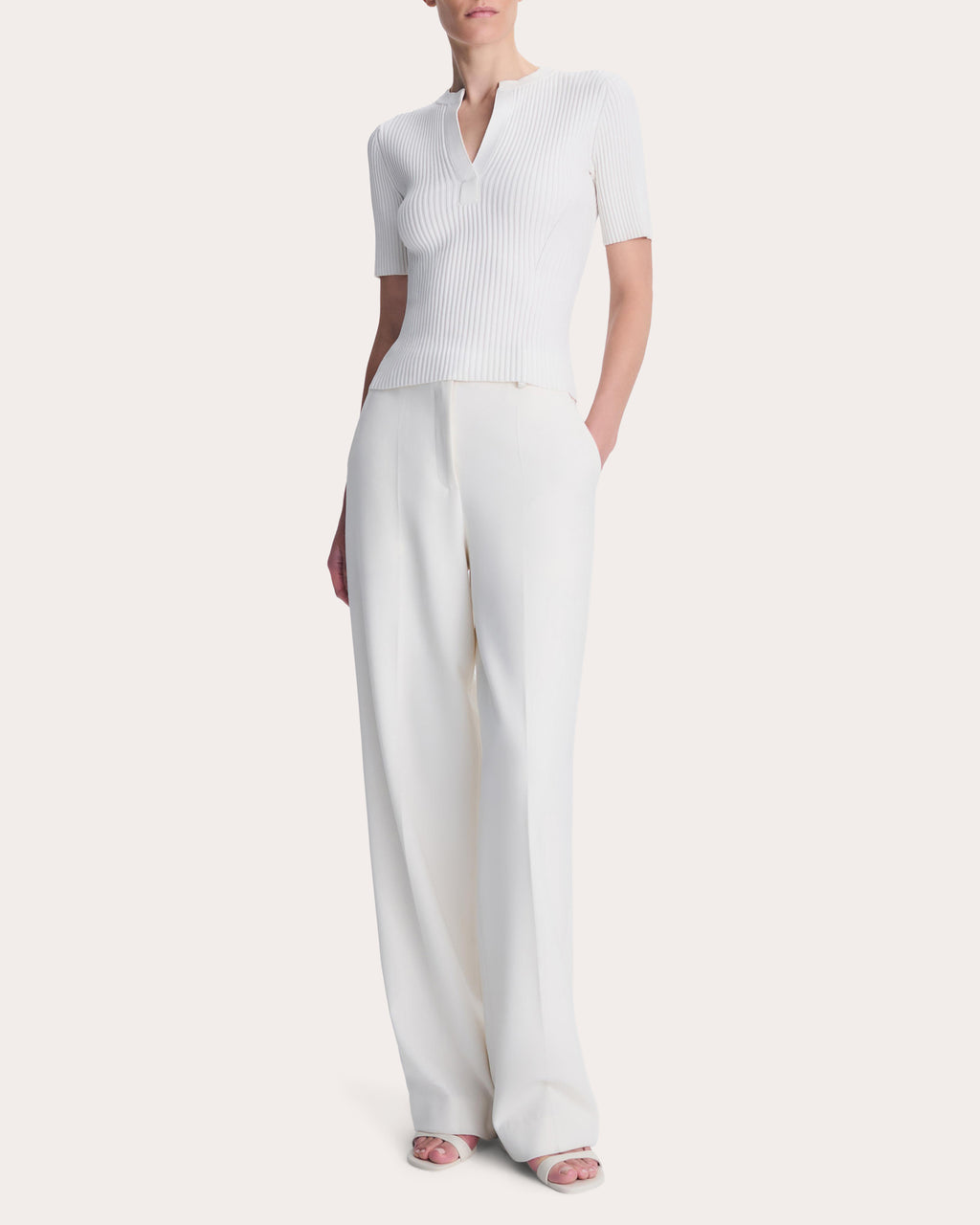 Miley Rib Knit Notch Neck Top