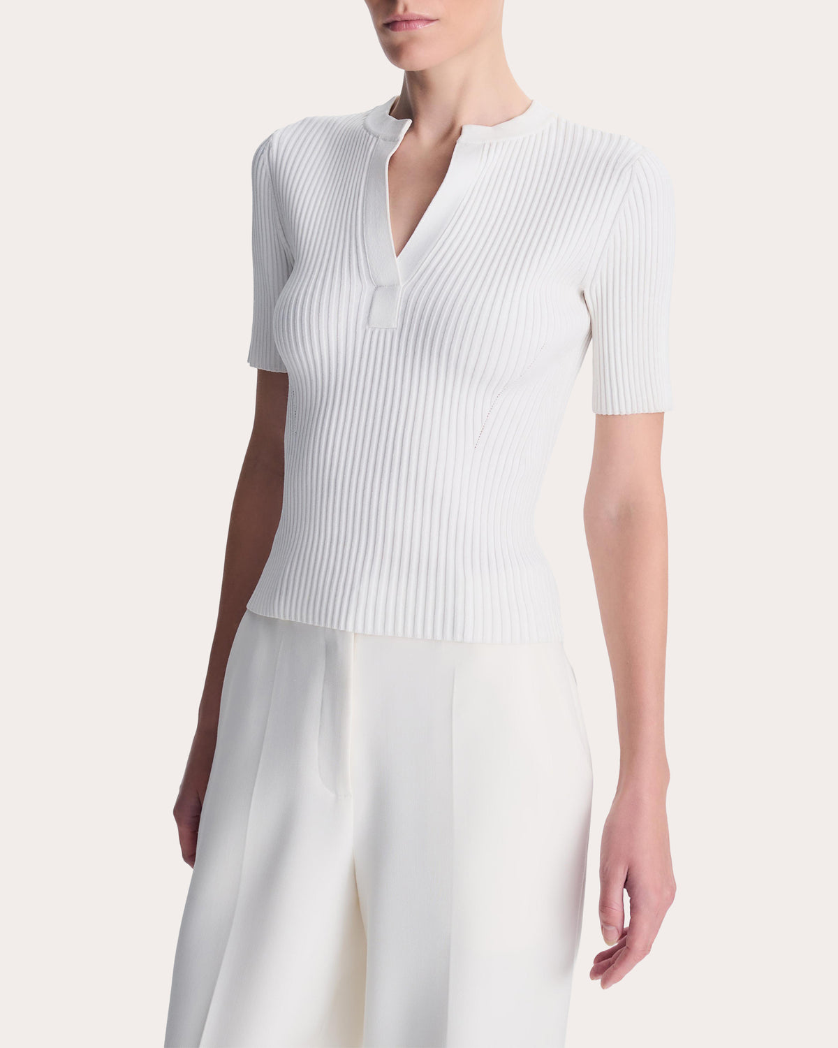 Miley Rib Knit Notch Neck Top
