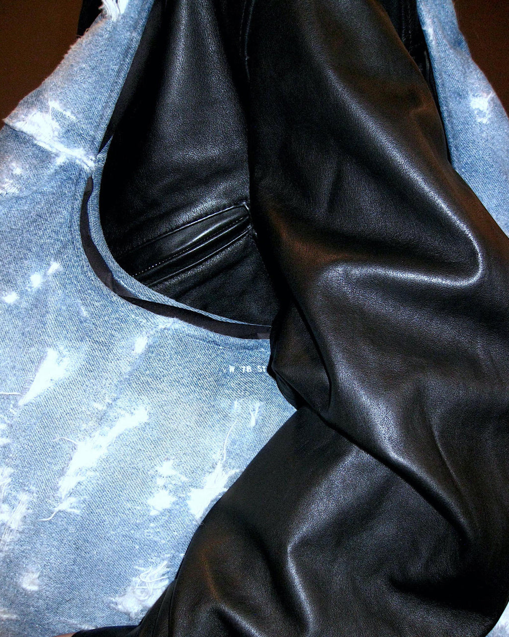 Large Cloud Distressed-Denim Shoulder Bag