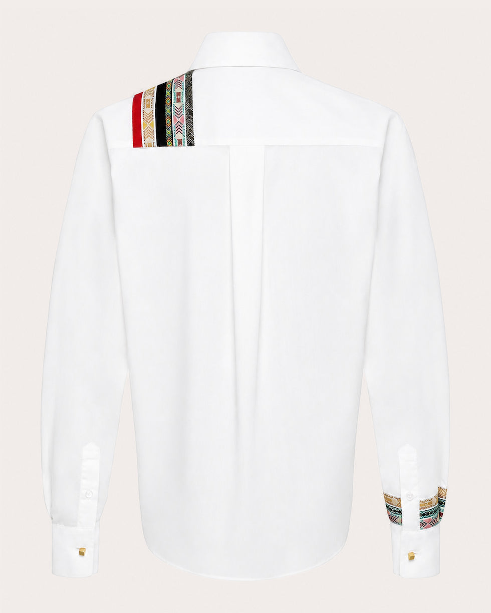 Ted Grosgrain Poplin High-Low Shirt