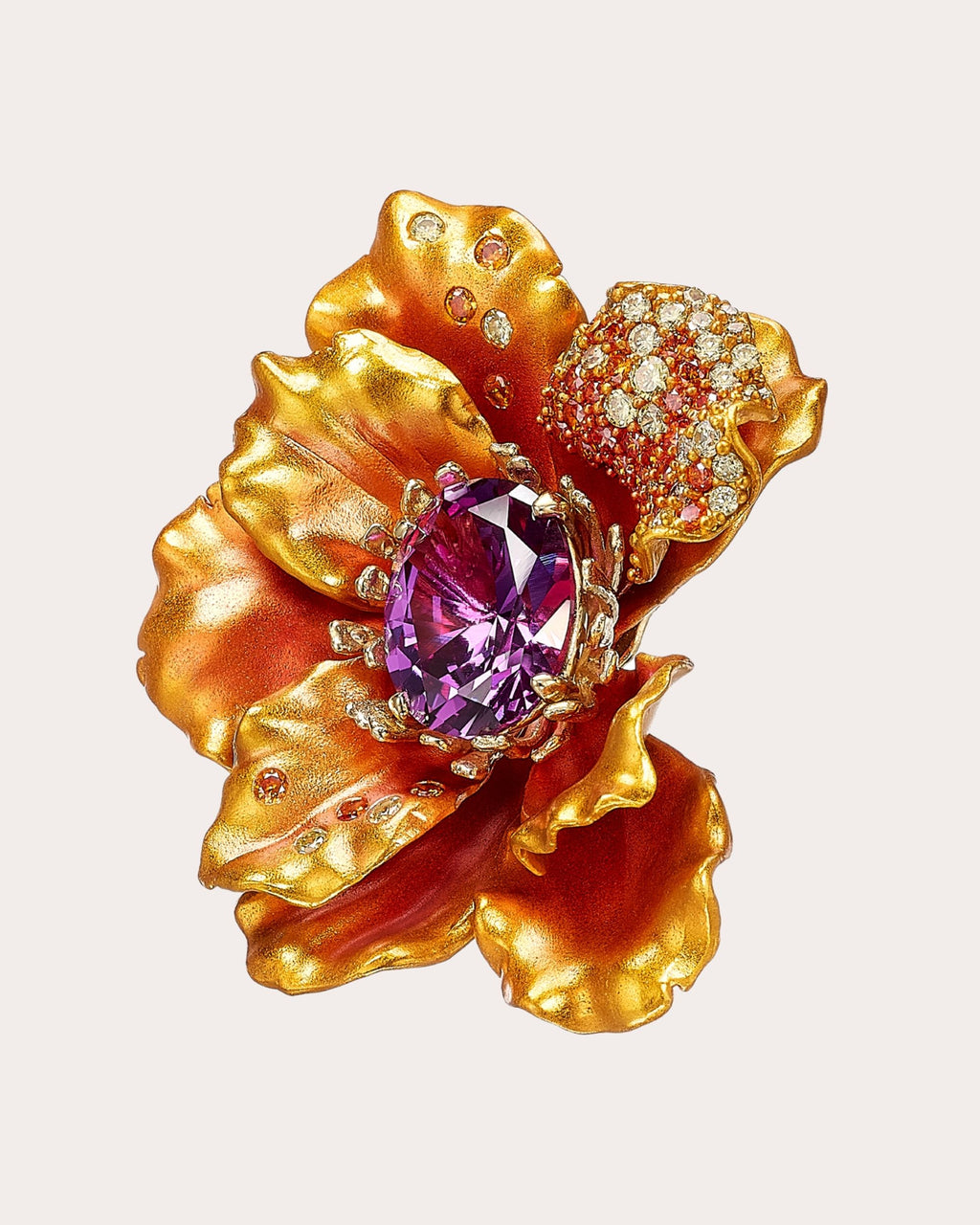 Magma Aluminum and 18K Gold Vermeil Lab-Grown Multi-Stone Poppy Earrings