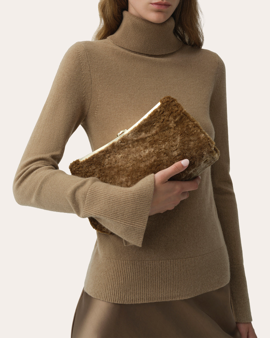 Solange Shearling Clutch