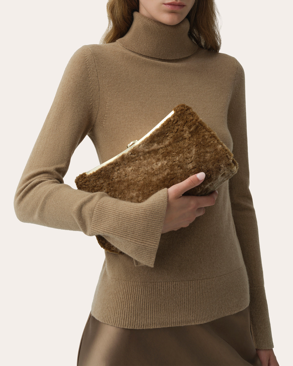 Solange Shearling Clutch