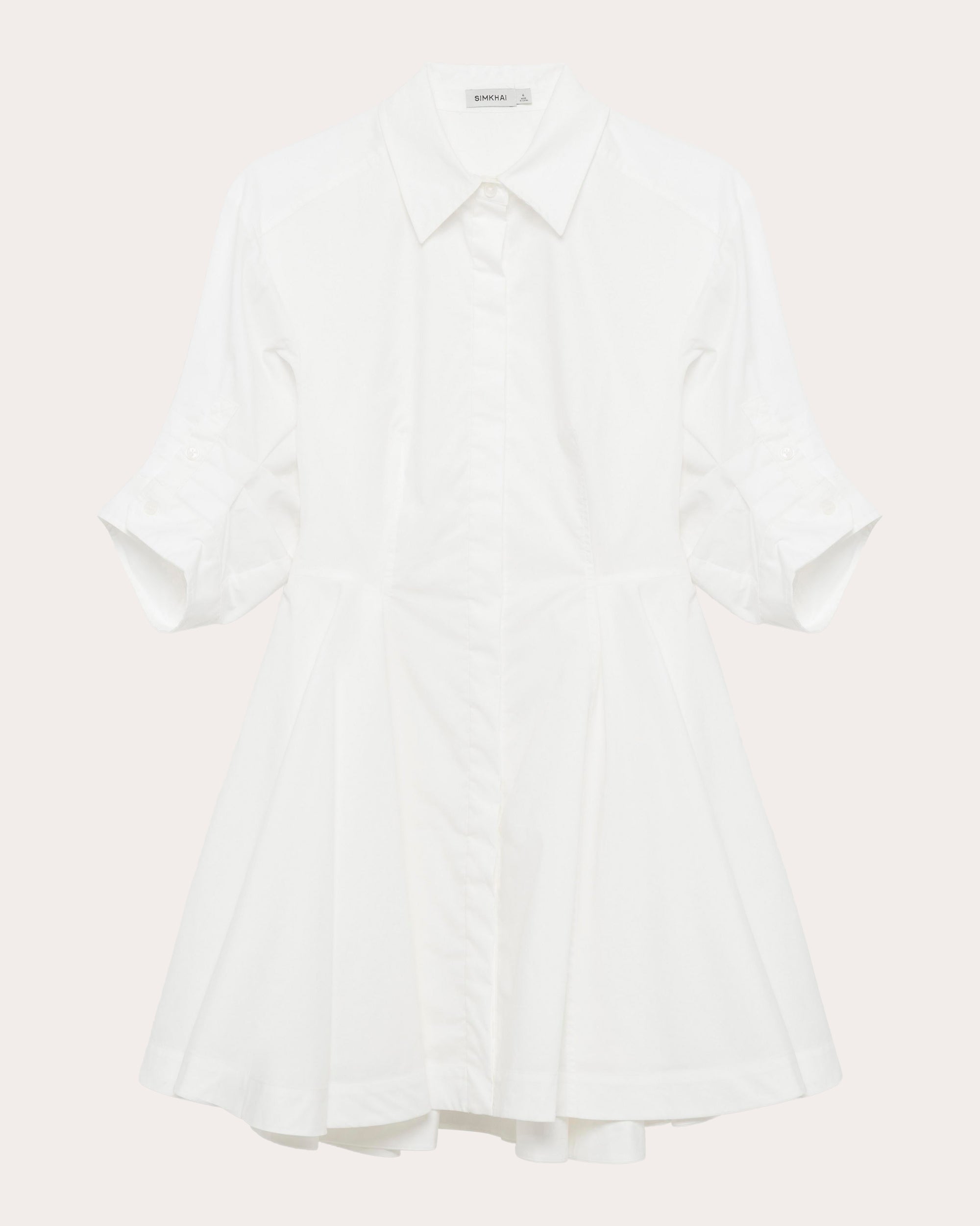 Jazzie Pleated Poplin Mini Shirt Dress
