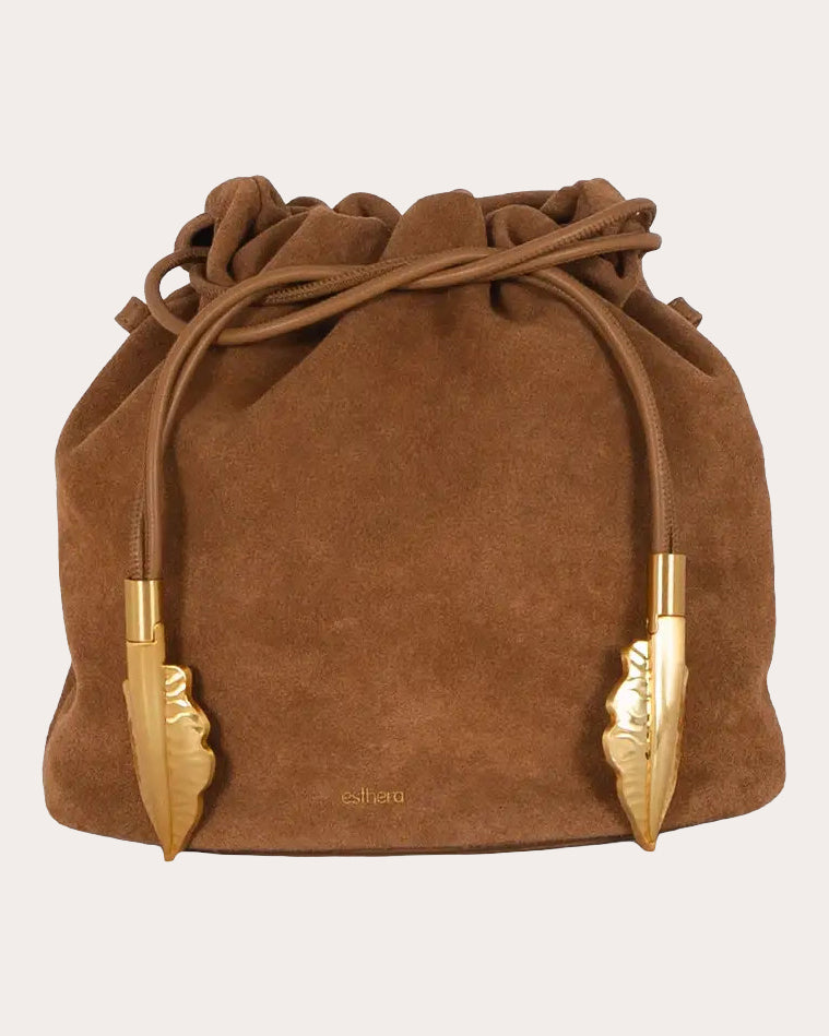Leaf Suede Pouch Bag