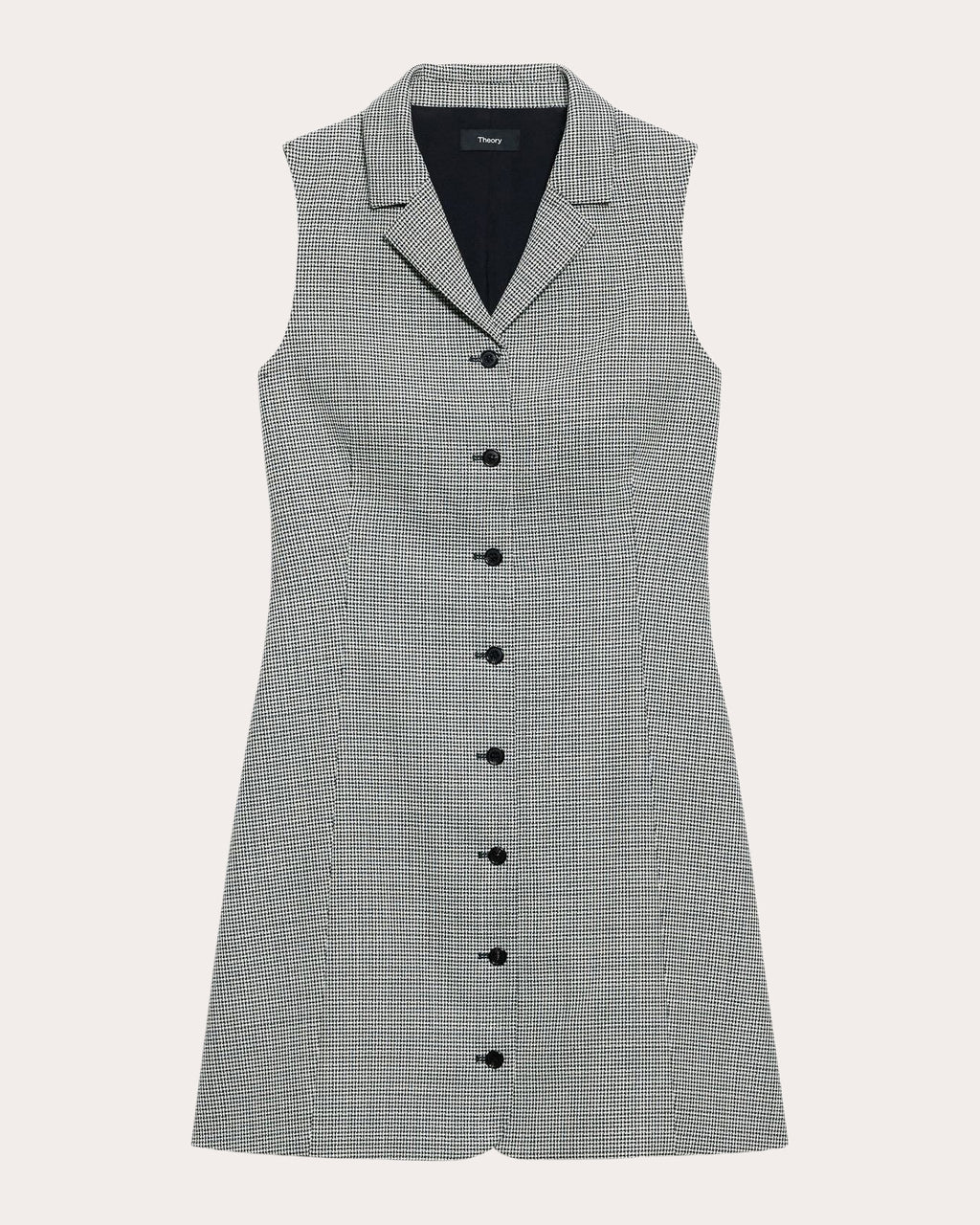 Plaid Wool Twill Sleeveless Blazer Dress