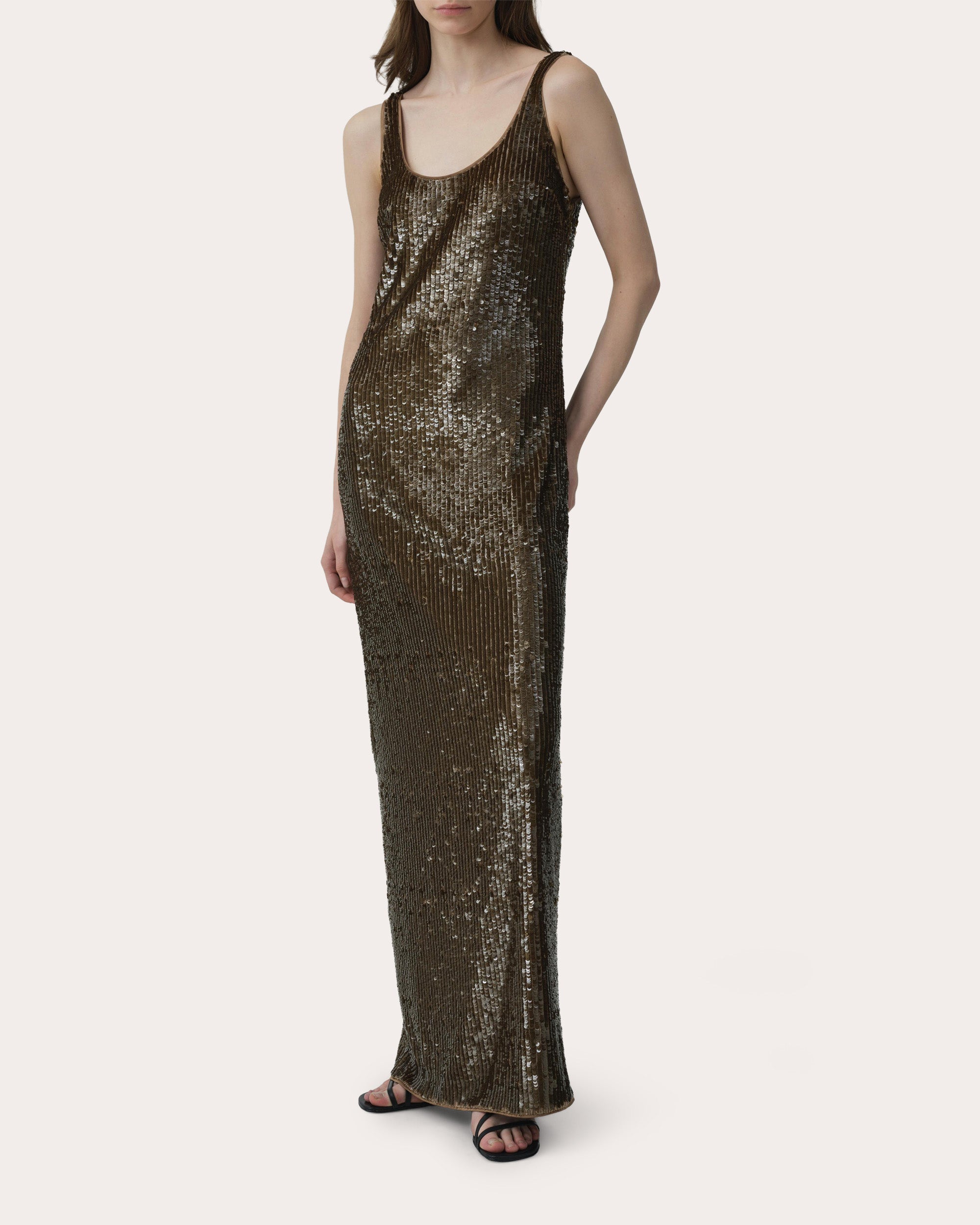Bex Sequin Scoop Neck Maxi Dress