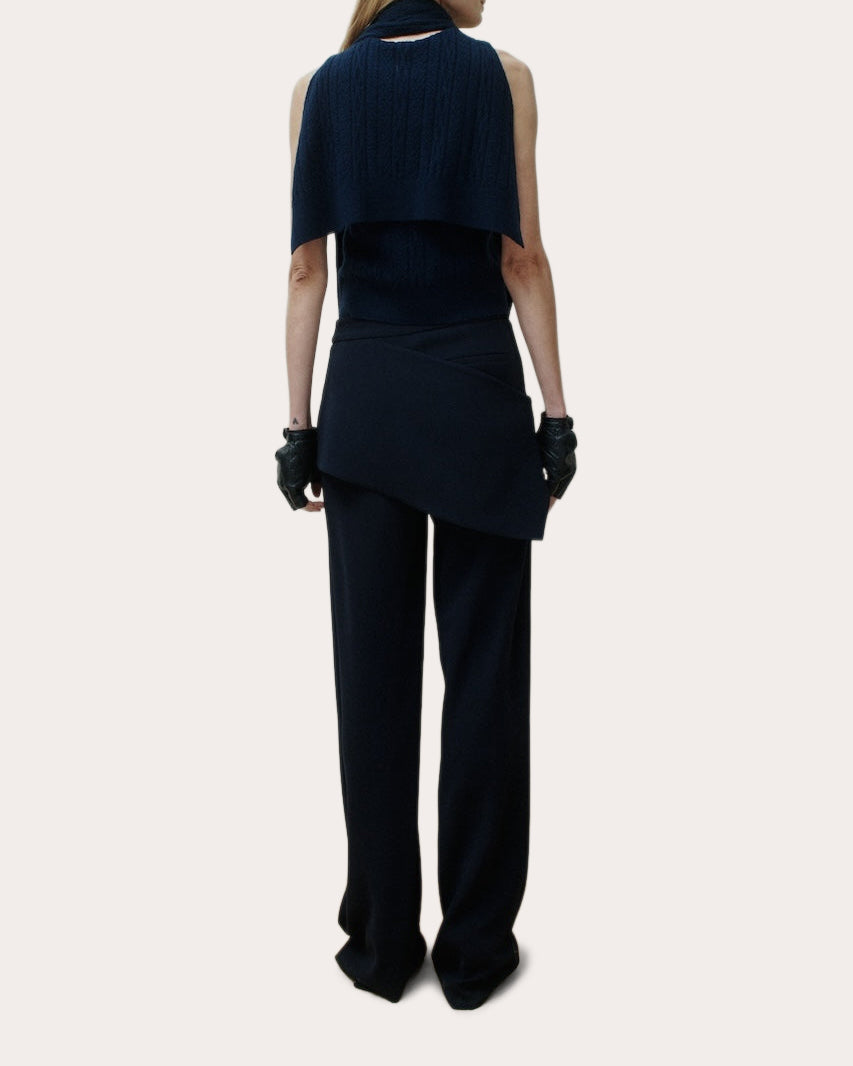 Dakota Cable Knit Cape Scarf Sweater