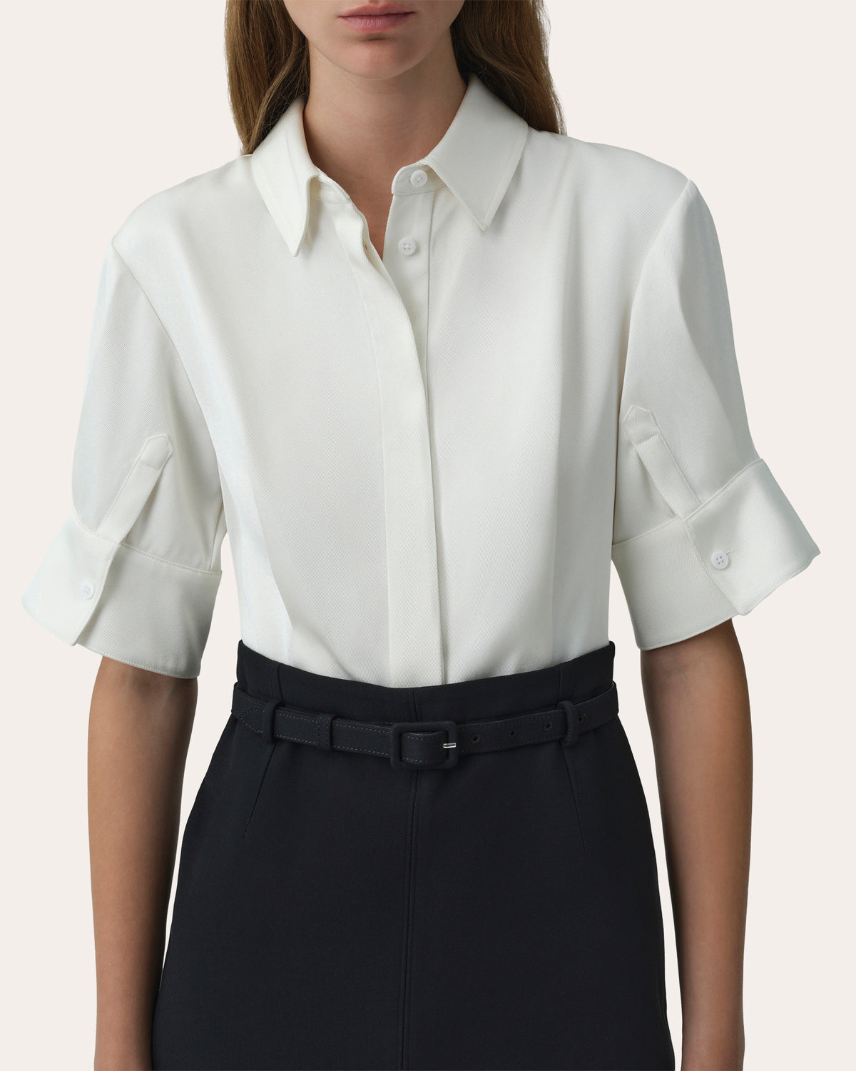 Alvera Twill Combo Midi Shirt Dress