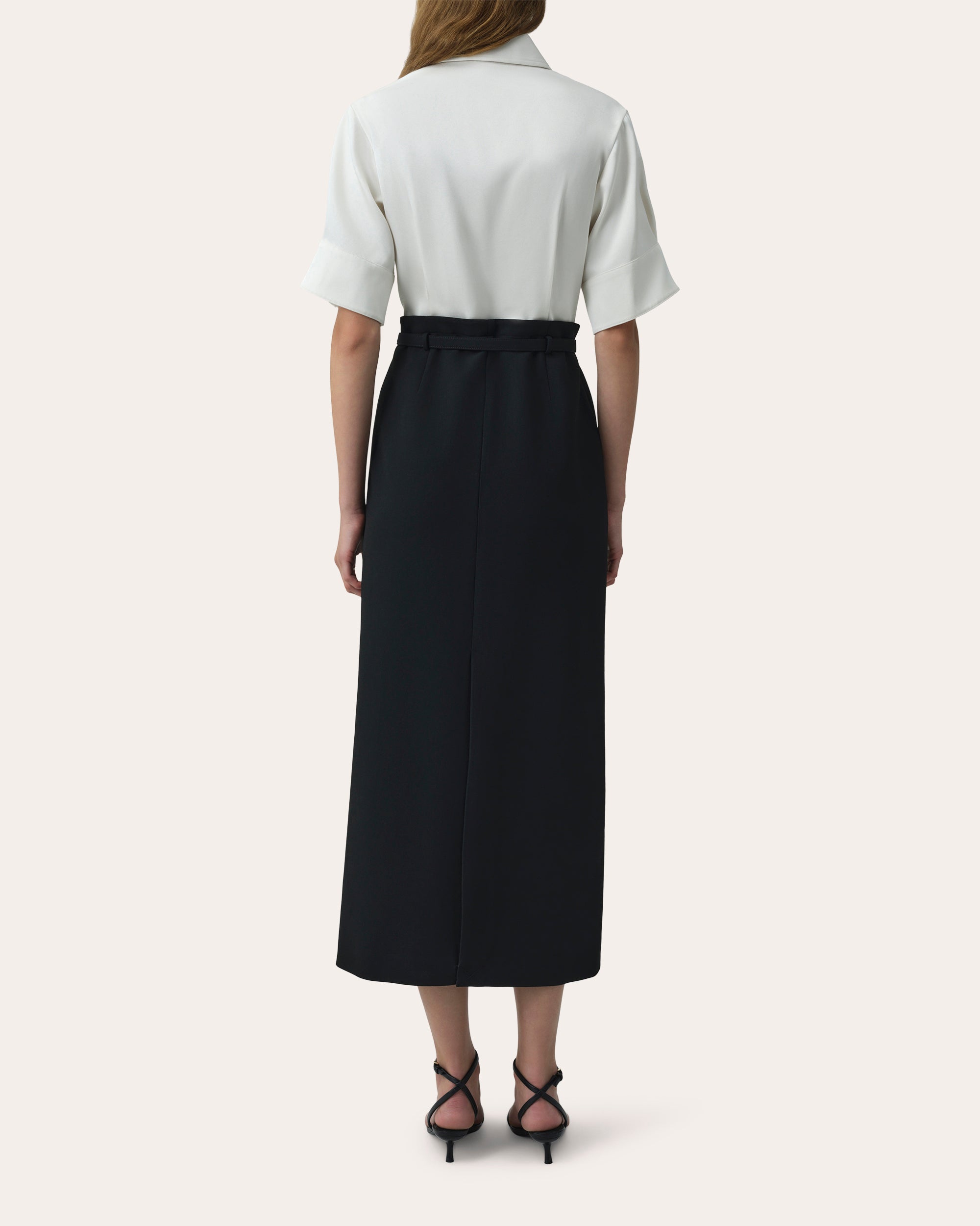 Alvera Twill Combo Midi Shirt Dress