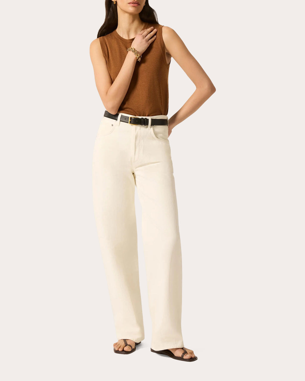 Fine Knit Wool-Silk Sleeveless Top