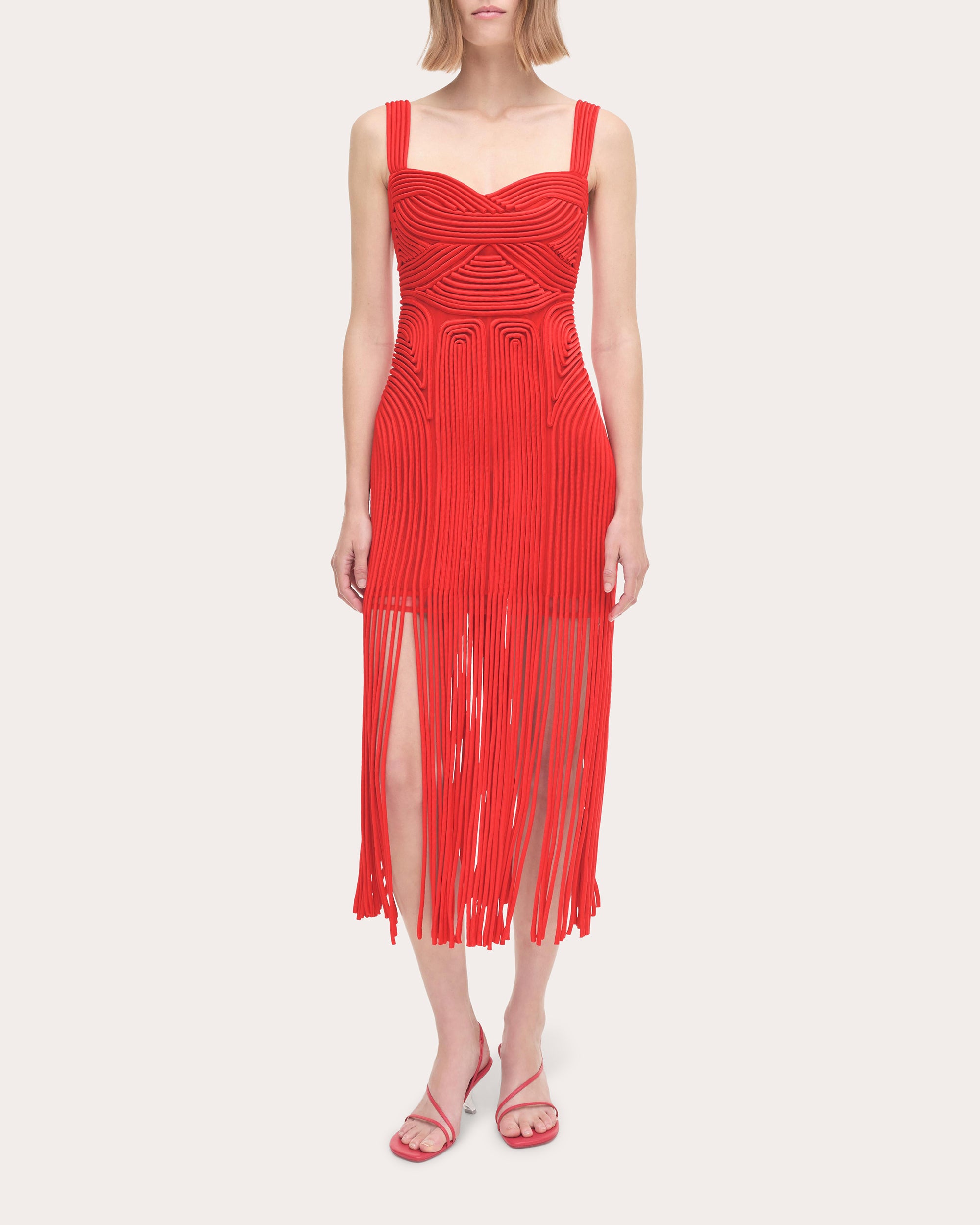 Darby Embroidered Fringe Midi Dress