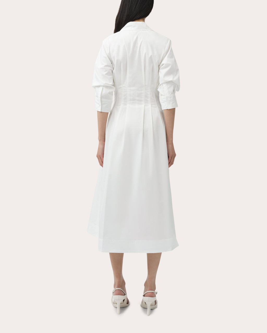 Jazz Pleated Poplin Midi Shirt Dress