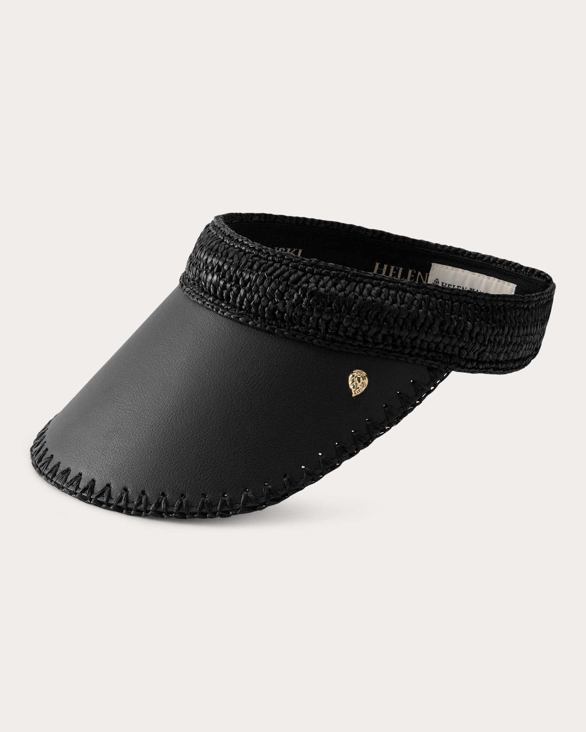 Sunlee Stripe Crocheted Raffia Visor | Olivela