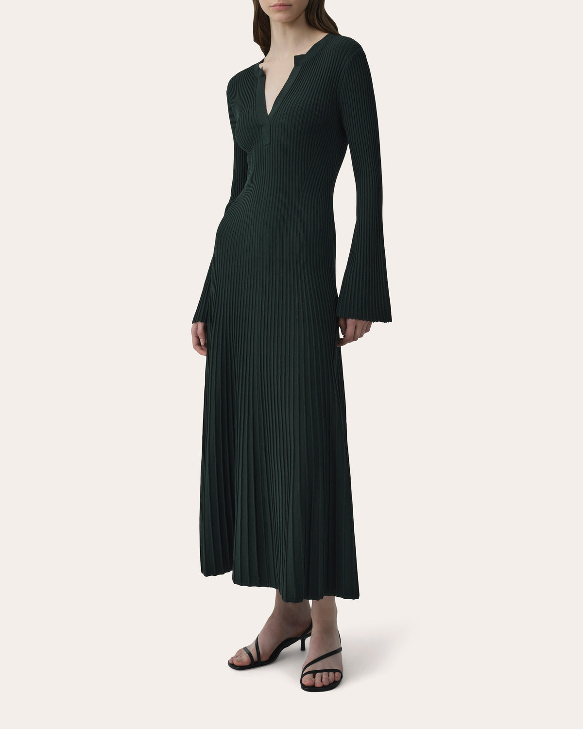 Genna Rib Knit Flared Midi Dress