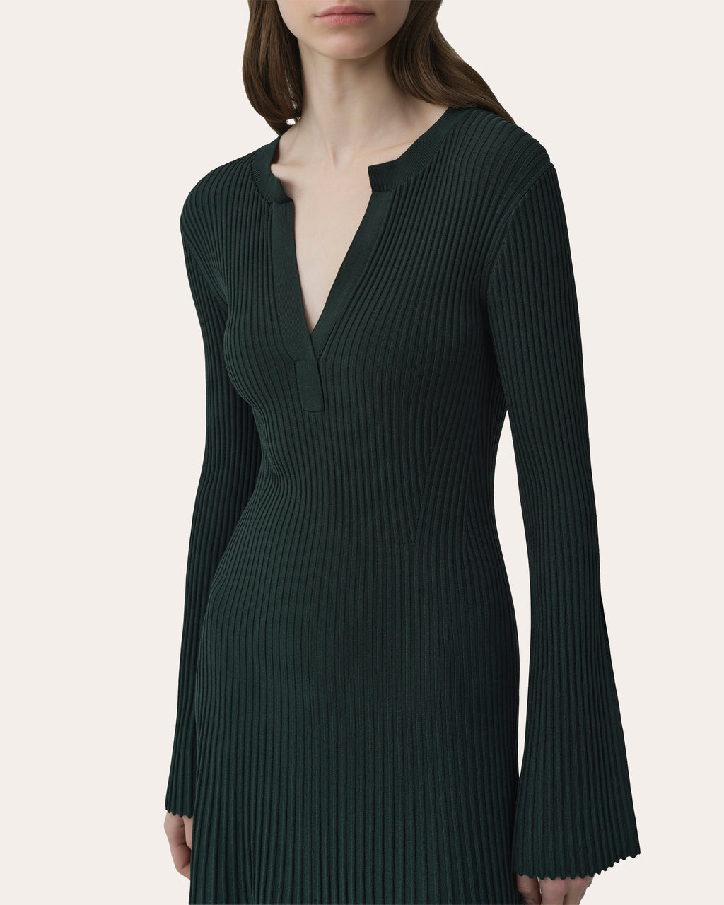 Genna Rib Knit Flared Midi Dress