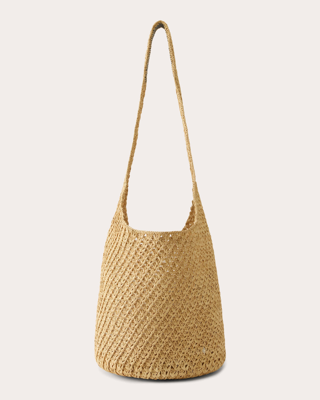 Lani Crocheted Raffia Drawstring Sac Bag